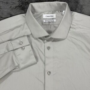 Calvin Klein Dress Shirt Men XL Light Grey
